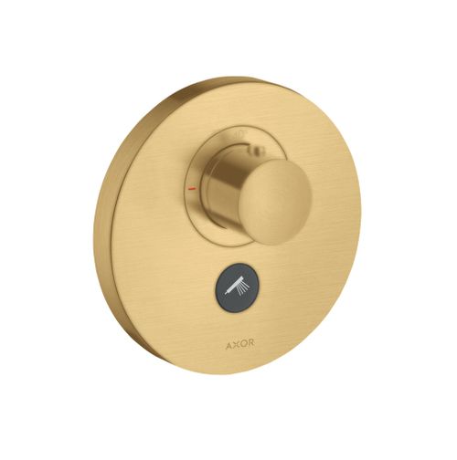 AXOR-HG-AXOR-ShowerSelect-Thermostat-HighFlow-Unterputz-rund-fuer-1-Verbraucher-und-einen-zusaetzlichen-Abgang-Brushed-Gold-Optic-36726250 gallery number 1